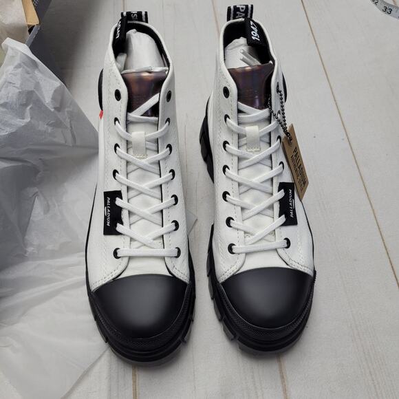Palladium Revolt HI TX canvas platform sneaker boots white black gorpcore - Picture 2 of 7